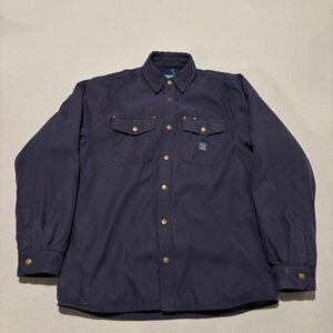 DIXXON Erie Shirts Jacket Shacket Size Large Navy Plaid Lined Fall Casual